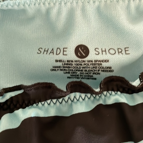 Shade & Shore 2 piece bathing suit 👙 blue/black zebra 🦓 color size large - Picture 5 of 6